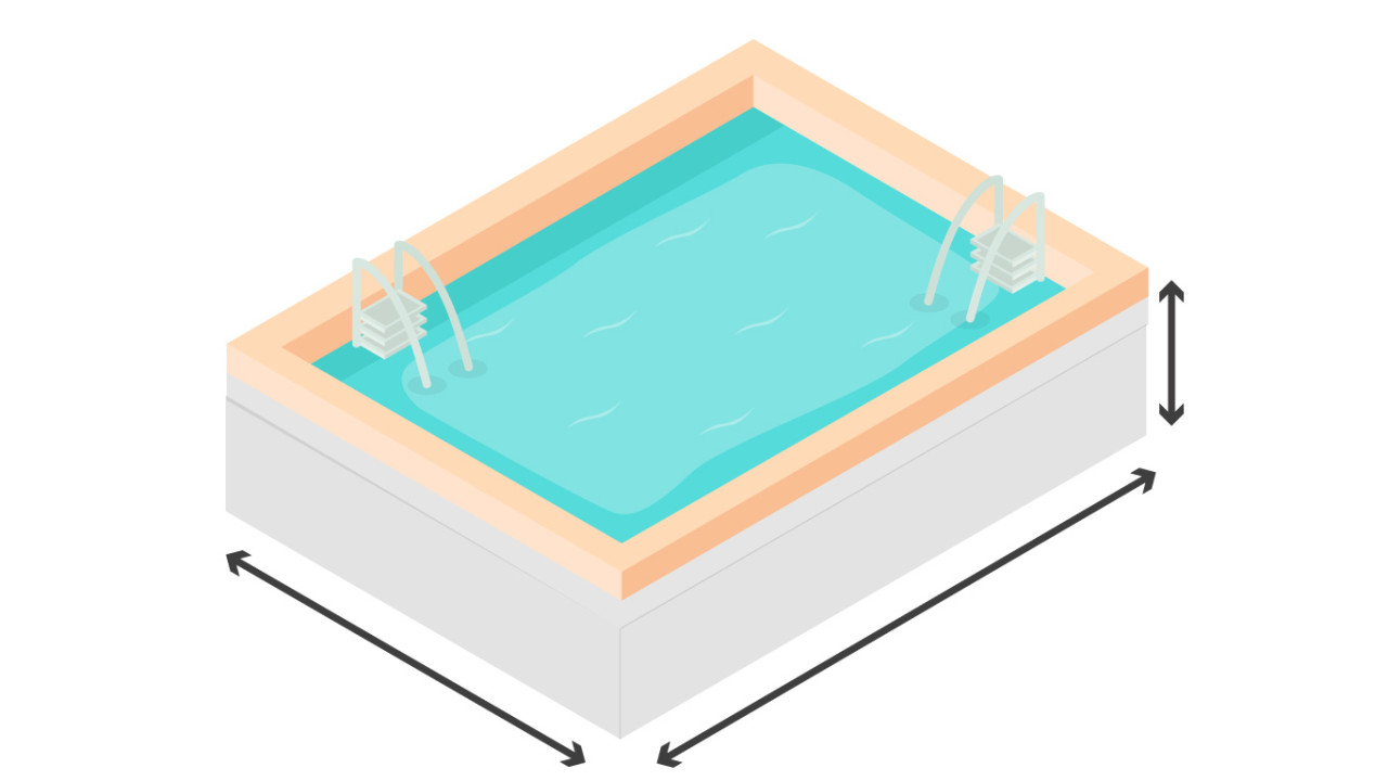 calcular volumen piscina rectangular